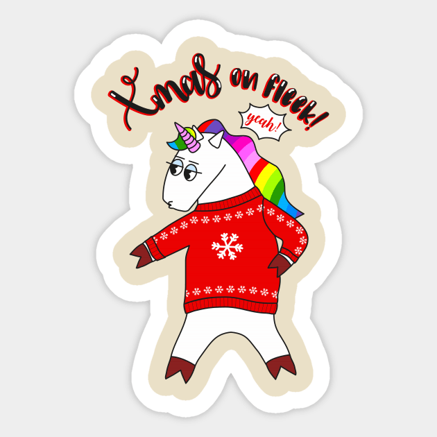 Christmas Unicorn Sticker by Cheapnori